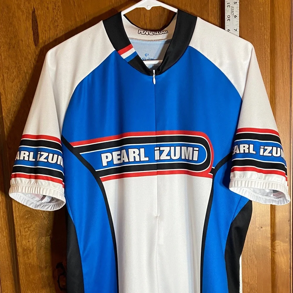 Pearl Izumi Blue, White, Red and Black Cycling Jersey, "2012/2013" - Picture 2 of 11